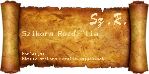 Szikora Rozália névjegykártya